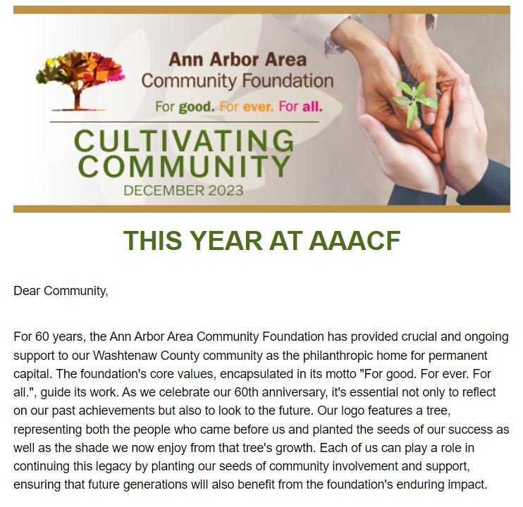 Cultivating Community Newsletter - December 2023
